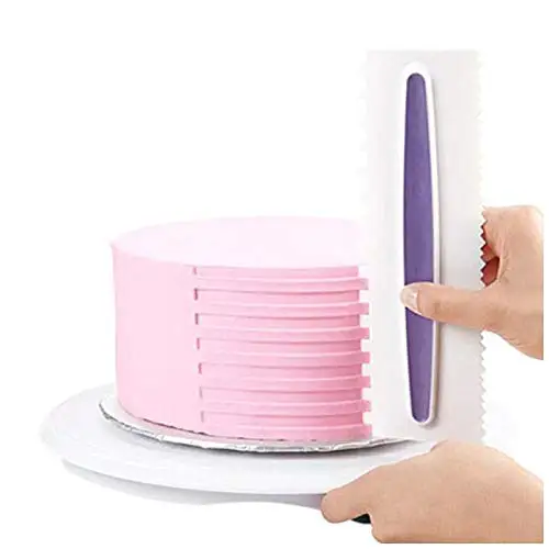 Set of 3 Decorating Comb and Icing Smoother Decorating Mousse Butter Cream Cake Edge Tools Scraper Polisher