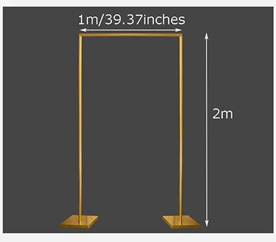 Квадратная свадебная АРКА металлическая Арка блестящая позолоченная Арка золотой свадебный фон подставка для сцены прямоугольное цветочное украшение арки - Цвет: 39.37 inches width