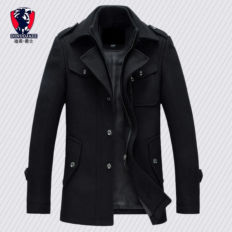 

Winter trench coat for men fashion mens jackets version of woolen men's jacket double collarwarm woolen coat PP255100