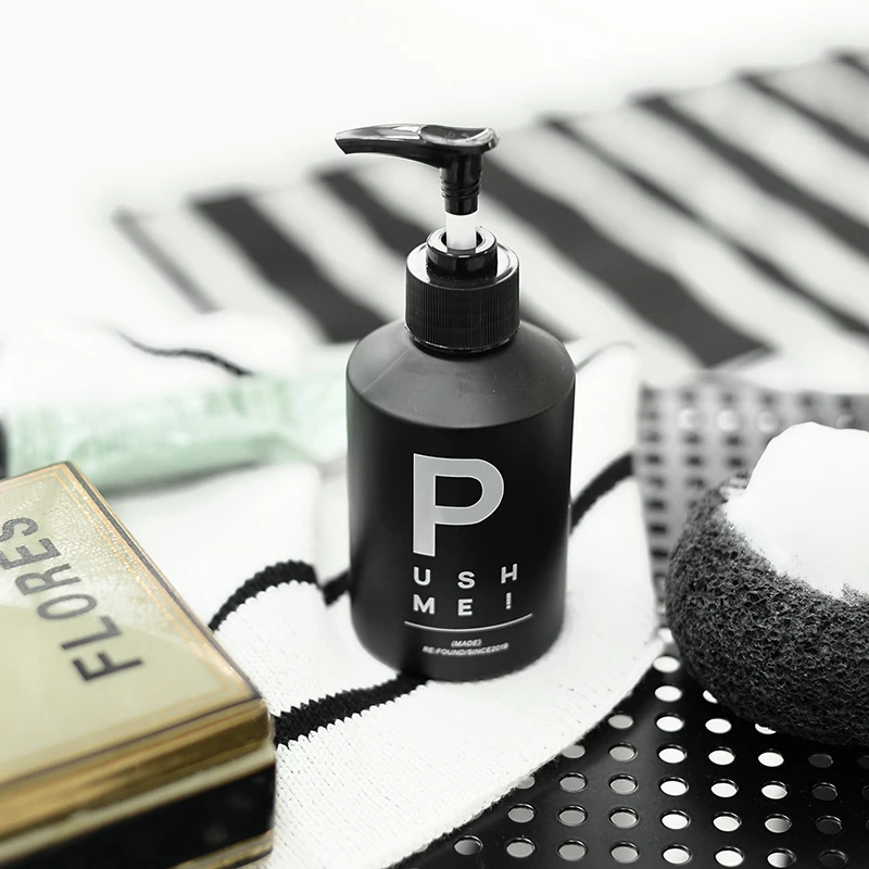 

200ml Mini Black Glass Bath Shampoo Storage Bottle Scandinavian Liquid Lotion Soap Dispenser Storage Bottle Organizer Decor
