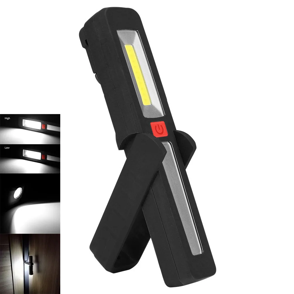 2 In 1 Chargeable Flashlight Floodlight 3 Mode COB LED Hand Torch Camping Magnetic Work Light Inspection Repairing Lamp Lantern