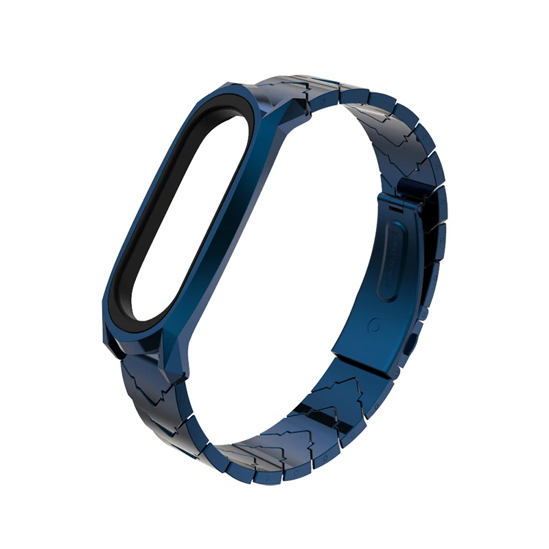 Mi band 4 ремешок металлический браслет для Xiaomi mi Band 4 3 ремешок Безвинтовой из нержавеющей стали mi Band 3 наручные смарт-браслеты аксессуары - Цвет: GT Blue