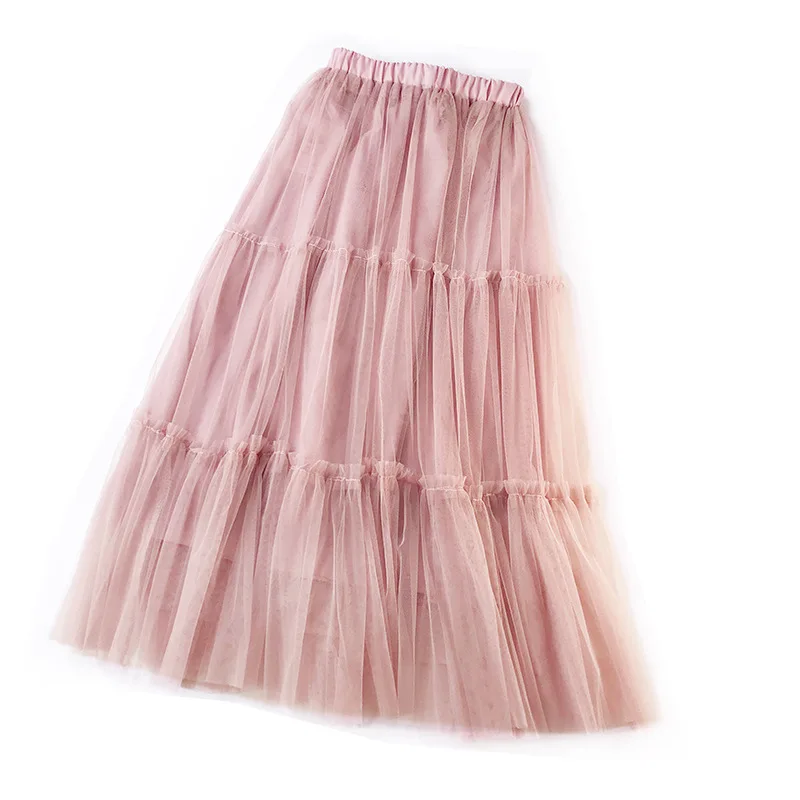 

Swing Skirts Fashion Solid Color Wooden Ear High Waist Maxi Skirt Sweet Ruffles Bridesmaid A-Line Skirt Ball Gown V160