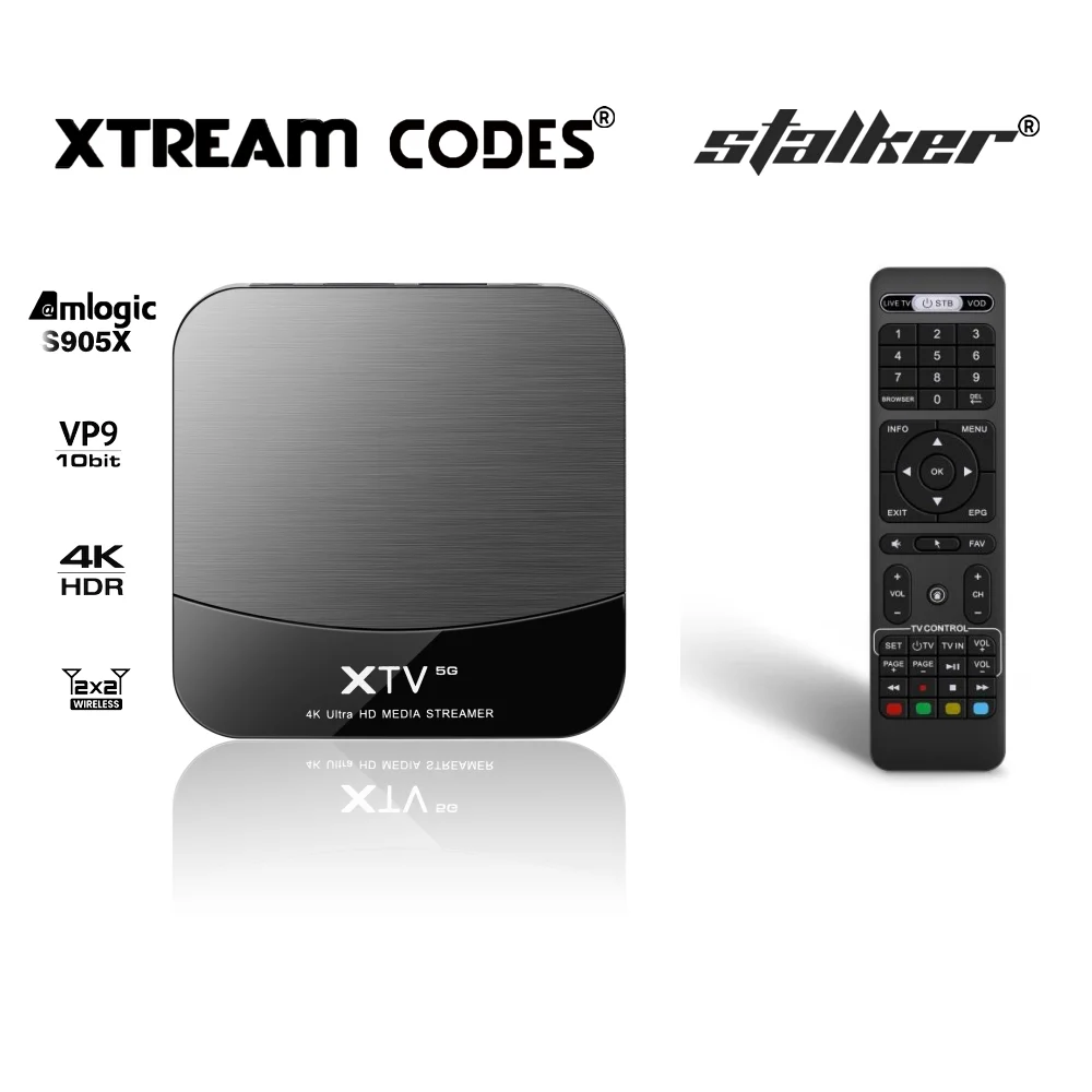 XTREAM Codes TV Box Smartest STALKER Media Player MEELO PLUS XTV 5G Android 9.0 Amlogic S905X 2GB 16GB 2.4G/5G Wifi 4K HDR | Электроника
