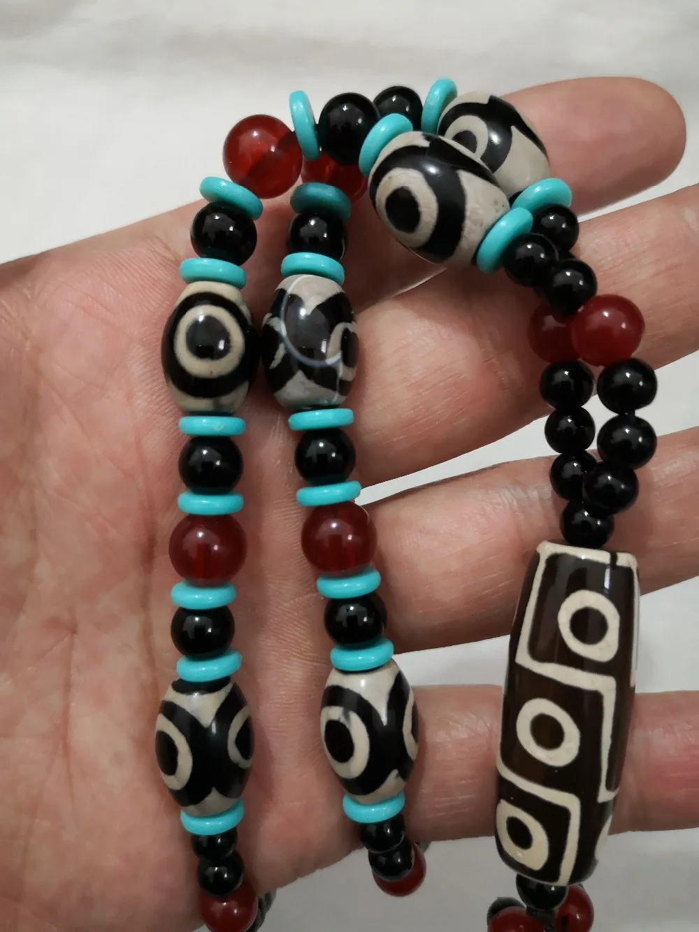 Elaboración de oración тибэтменом Китай cuentas де ágata старая Мира 9 оджос, collar de cuentas дзи Н. ° 9