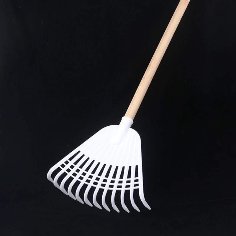 Leaf Rake White Agricultural Rake No Handle Grass Lightweight Flower Planting Soil Plastic Garden Tool Lawn garden weeding tool,farming rake