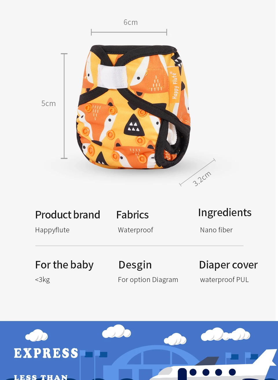 Happyflute новорожденный с принтом PUL дизайн оснастки или Крюк& Петля эко-ткань пеленки крышка ребенка