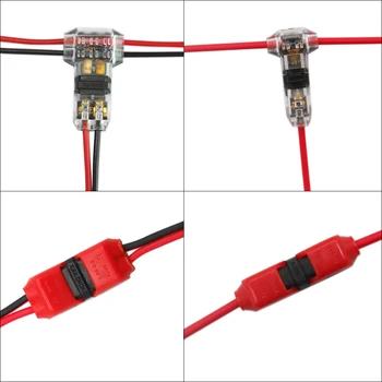 

20pcs H/T type Scotch Lock Quick Splice 1pin/2pin Wire Connectors for 4-18AWG cabe Set Terminals Crimp Electrical Car Audio 2