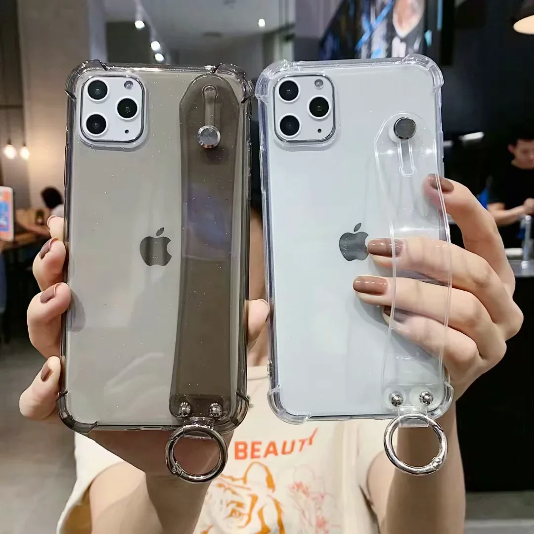 Противоударный Блестящий Прозрачный чехол для телефона iPhone 11 Pro Max X XS XR 8 Plus 7 6 6S