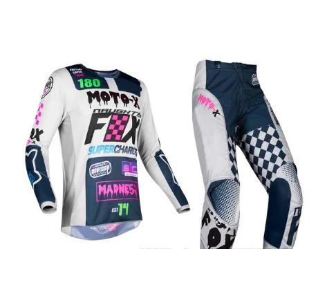 Темно-серый Racing MX 180 Czar gear JerseyV брюки мужские комбо Dirt Bike Внедорожный гоночный Мотокросс Cardinal Maroon защитный комплект - Цвет: Темно-серый