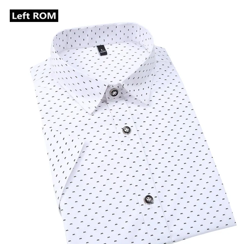 Pop Nice Summer New Fashion Brand Clothing Men Businss Short Sleeve Shirts Polka Dot Slim Fit Shirts Casual Shirts Men M-5XL