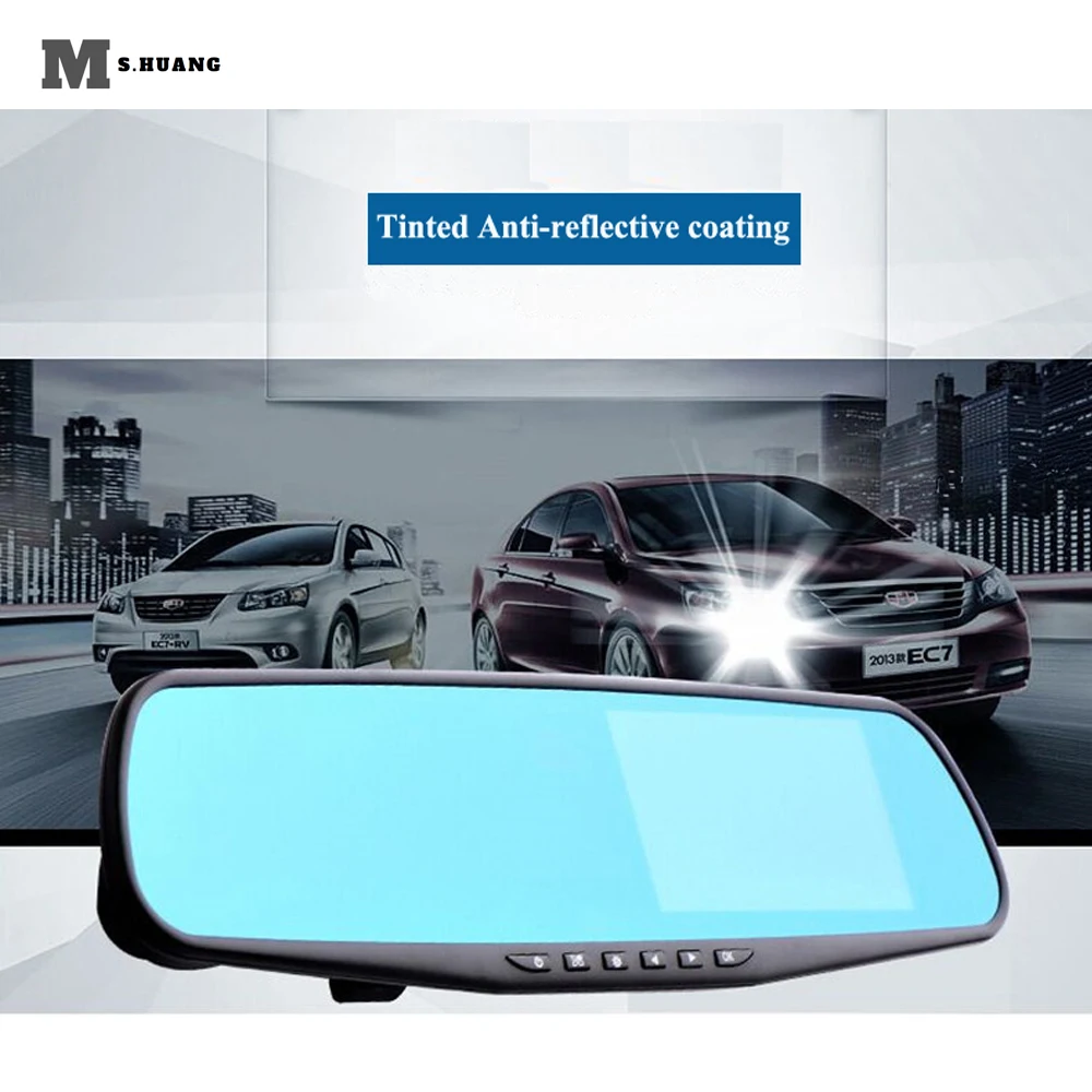 Автомобильный видеорегистратор Dash camera 4 3 ''камера заднего вида Dual Len HD 1080P