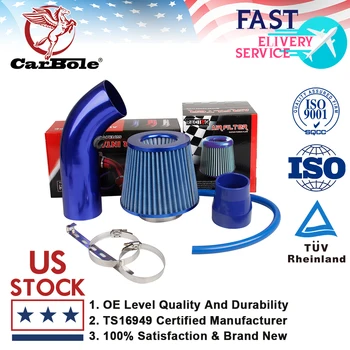 

Carbole 100% brand new and high quality Aluminum Alloy Air Flow Intake Kit Blue Pipe Diameter 3''+Cold Air Intake Filter&Clamp