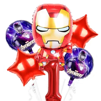 

1set Iron man Foil Balloons Avenger 40 inch Number Balloon happy Birthday Party Decorations Kids Toys balony Super hero Globos