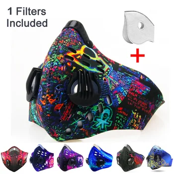 

Outdoor riding facemask fashion smog pm2.5 air filter motorcycle biker motorbike airdust anti for germ protection cycling mask