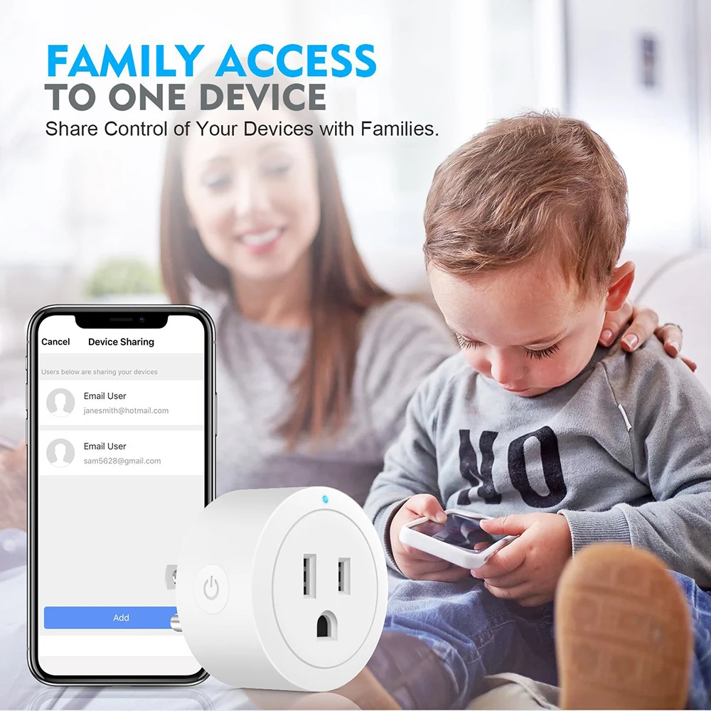 США ЕС Smart Plug, Wi-Fi пульт дистанционного управления с Alexa Google Home, синхронизация включения/выключения питания, Samrt Amazon электрическая мини-розетка PK SONOFF