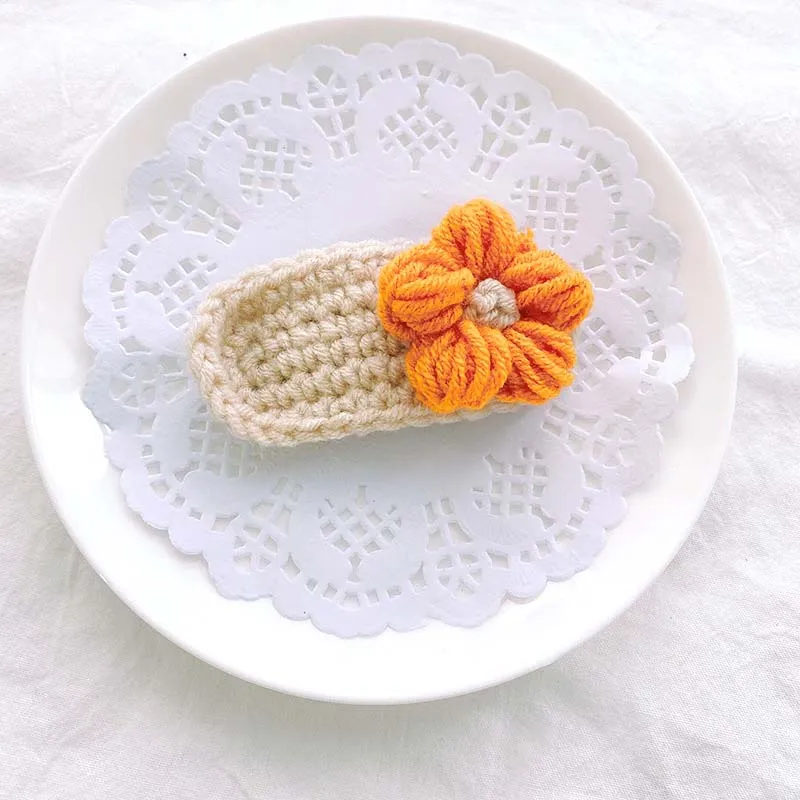 newborn socks for babies Autumn Winter Hairpins Kids Flower Bow Girls Hair Clips Hand-knitted  Hairpin Headwear Baby Hair Accessories for Girls заколки accessoriesdoll baby accessories Baby Accessories