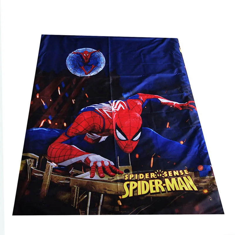 Bed-Cover Bedsheet Spiderman Children Car-Flatsheet Disney for Baby-Boys-Girls Navy-Blue