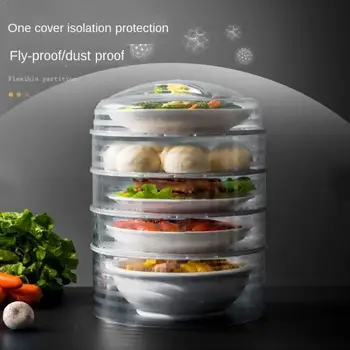 

Fresh Cover Transparent Stackable Food Cover Refrigerator Dustproof Lids Kitchen Food Dining Cover Anti-mosquito Table Fres C3C8