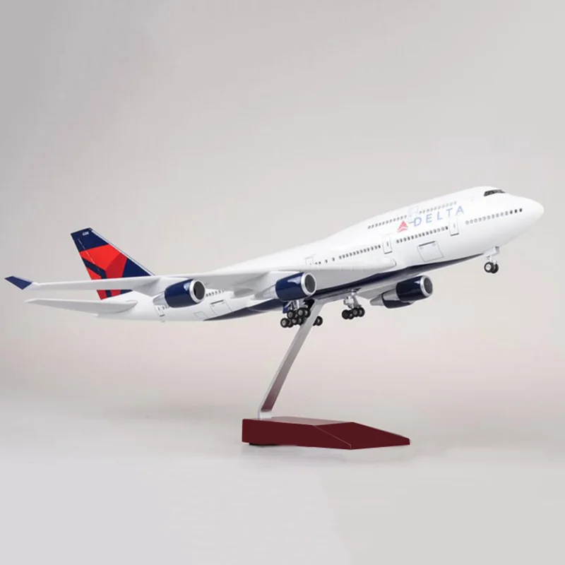 1/150 масштаб 47 см самолет Boeing B747 самолет DELTA авиакомпания Модель W светильник литье под давлением пластиковые смолы самолет для украшения игрушки