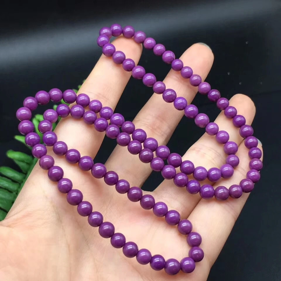 Natural Purple Phosphosiderite Gemstone Round Beads Stretch 3 Laps Bracelet 6mm Crystal Men Women Reiki Stone AAAAA