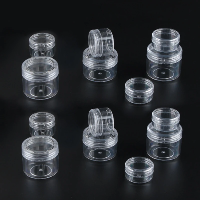 

30pcs 2g/3g/5g/10g/15g/20g Plastic Empty Clear Cosmetic Jars Makeup Container Lotion Vials Face Cream Box Sample Pots Gel Bottle