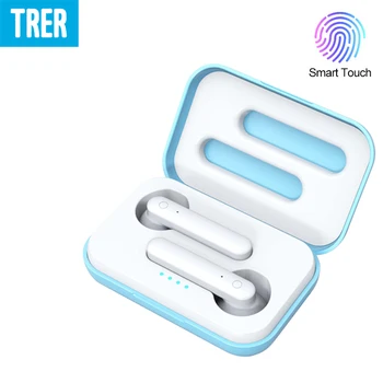 

TRER Bluetooth Earphones TWS 5.0 Mini in Ear Wireless Earbuds Touch Headset Pods Hands-Free Earpieces Deep Bass Headphone
