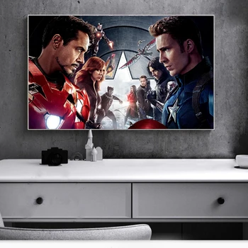 

Classic Movie Canvas Poster Captain America Civil War Modern Wall Art Print Painting Superhero Decorative Pictures Home Decor