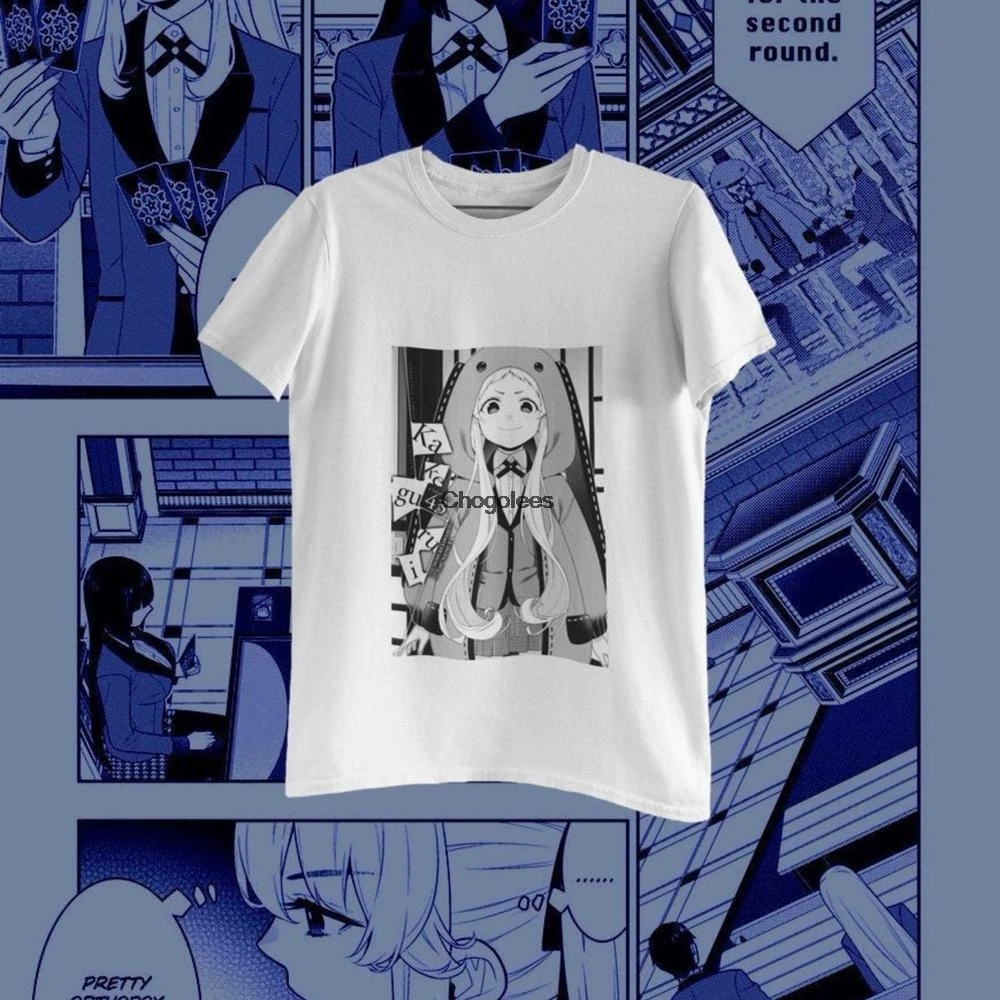 Kakegurui Runa Yomozuki рубашка с коротким рукавом манга Kawai футболка из мягкого хлопка
