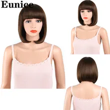 Боб парик косплей короткие парики для женщин синтетические волосы с челкой розовый Золотой Блонд 29 цветов avalivable Eunice волосы