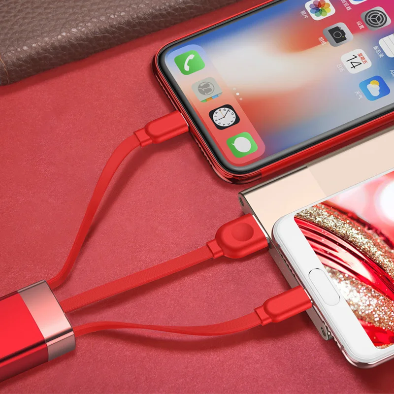 Многофункциональный портативный usb-кабель для передачи данных Three-in-one ND998