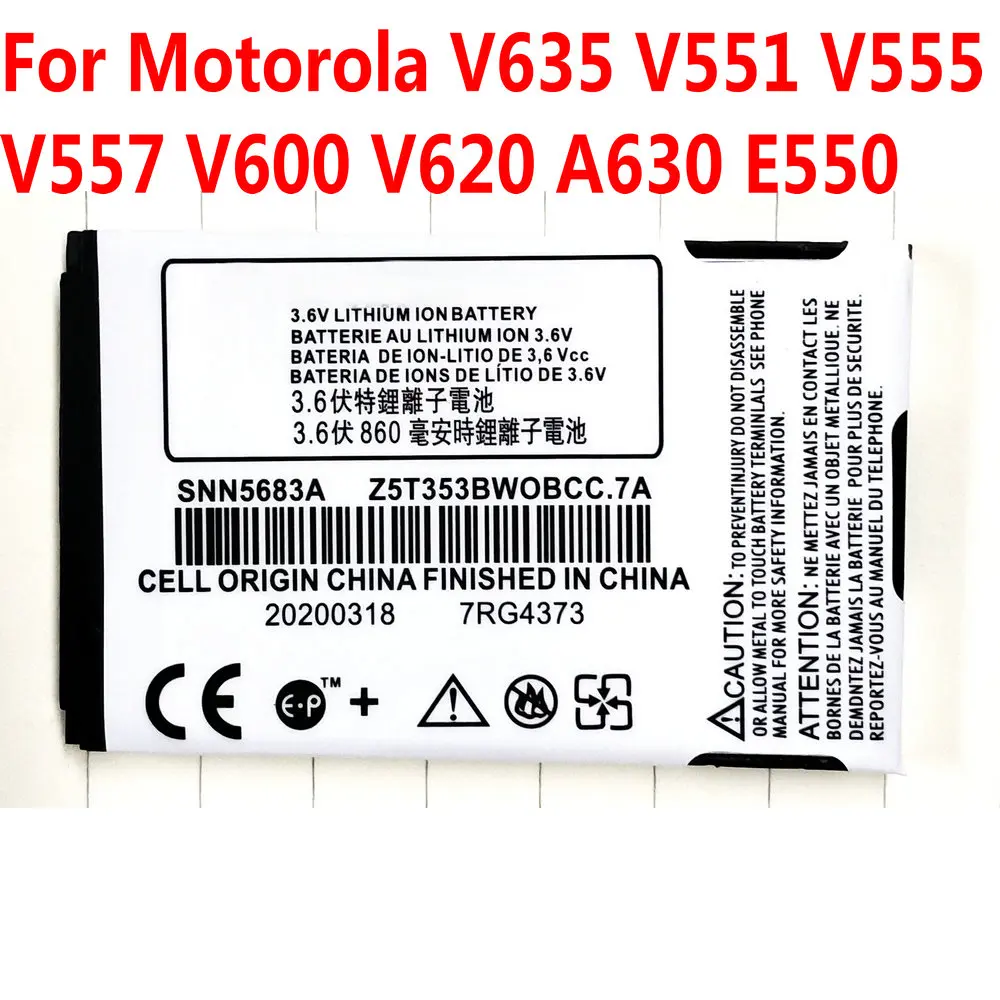 Высокое качество SNN5683A батарея для Motorola MOTO V635 V551 V555 V557 V600 V620 A630 E550 мобильный