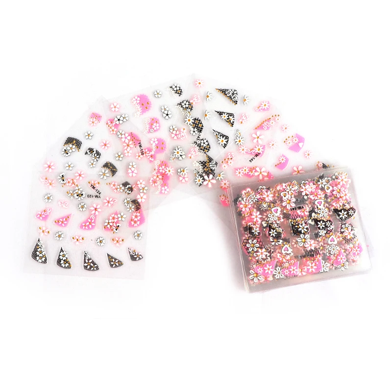 

30Pcs French Butterfly Flower Nail Sticker Colorful Nail Art Paper Strawberry Feather Leaves Decals Nail Tips For Manicure