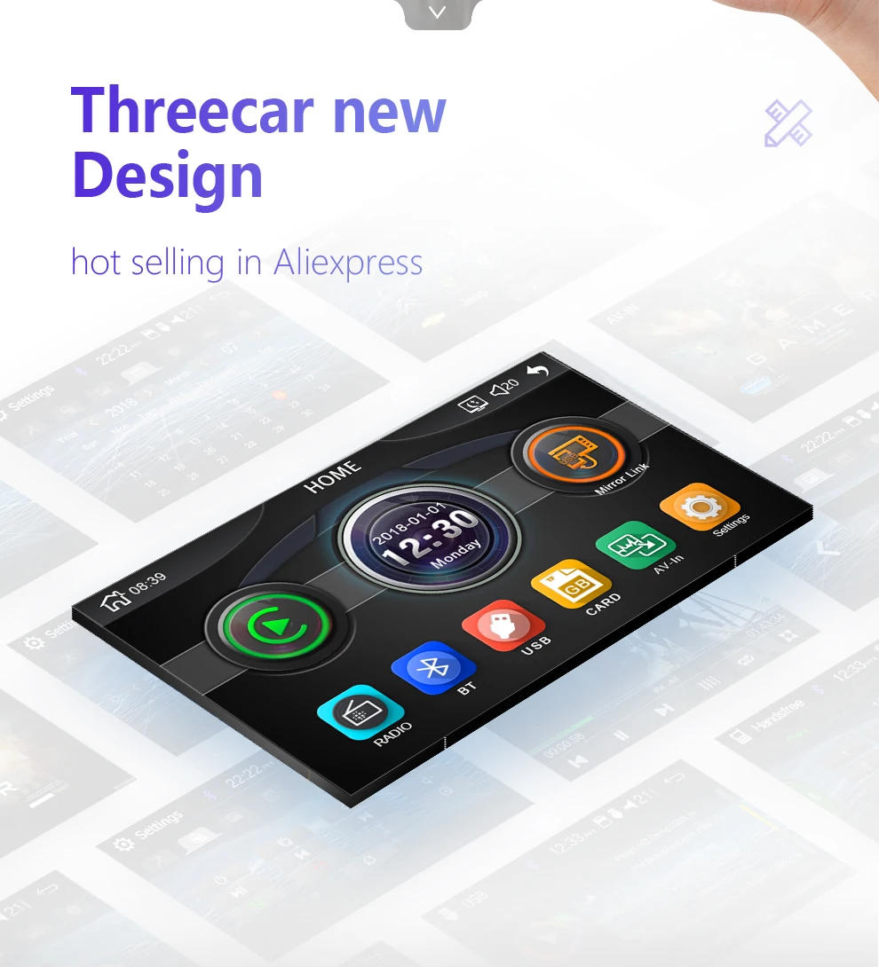 7 дюймов 2 din Автомобильный Радио-зеркальная связь android 4,4-9,0, bluetooth, FM радио, камера заднего вида Авто MP5