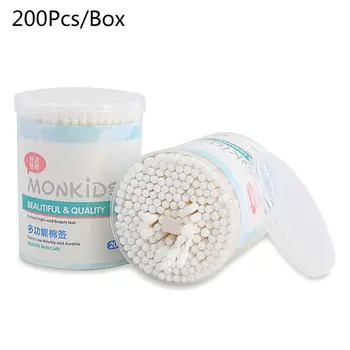 

200pcs Double Head Cotton Swab Disposable Buds Cleaning Nose Ears Tampons for Makeup Beauty Tool