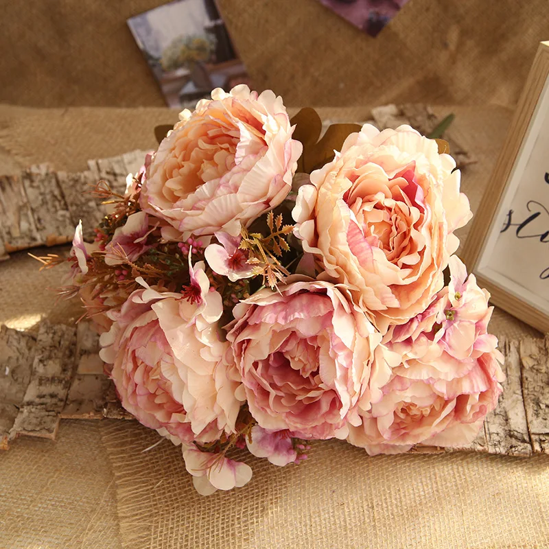 JAROWN Artificial High Quality Big Peony Flower Bouquet Autumn Home Decor Wedding Decoration Flowers Flores Sztuczne Kwiaty (1)