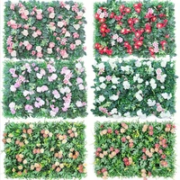 40x60cm  Green Artificial Plants Wall Panel Plastic Outdoor Lawns Carpet Decor Home Wedding Backdrop Party  Grass Flower Wall 3