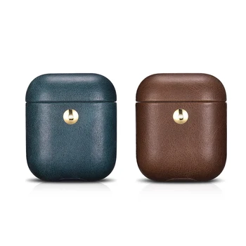 

Icarer For Airpods 1&2 Luxury Genuine Leather Earphones Pouch Headphone Case For Apple AirPods Cover Accessories Earphone Bags