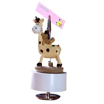 

Kuulee Cute Fallow Deer Rotating Music Box supplies Plastics resin Castle in The City Synthesis resin
