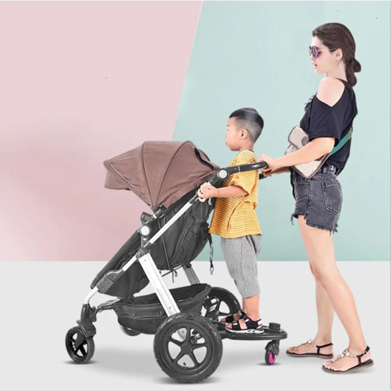 Детская коляска, вспомогательная педаль, второй Детский прицеп, детская коляска для близнецов, стоящая пластина с сидячим сидением, аксессуар для коляски