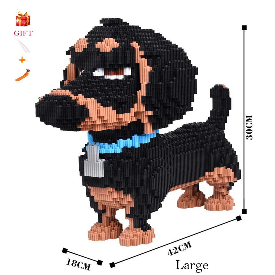 

Assemble Cartoon Cute Dog Pet Large Size 3D Building Blocks Toys Educational Gifts Animal Model Children Toys Gift for Children