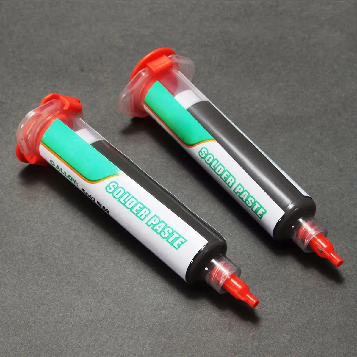 

2x50g Solder Paste Syringe Lead-free Low Temperature SMT 138 Degree Melting Point for Welding Working