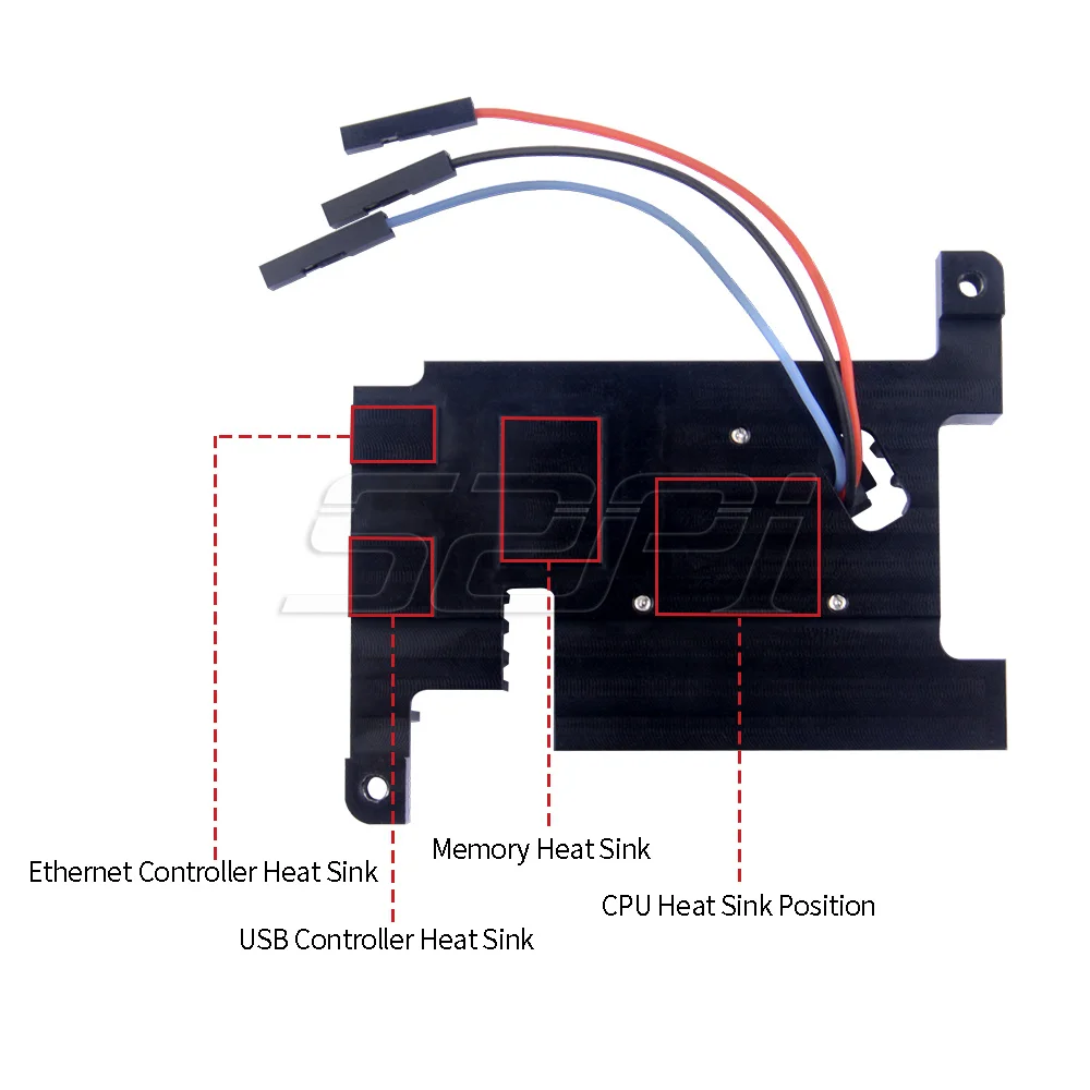 Ventilador de Refrigeração Cnc com Velocidade Ajustável Pwm Sink Kit Silencioso Ventilador para Raspberry pi b Não Inclui Placa pi Acessórios p/ quadro de demonstração - Imagem 4