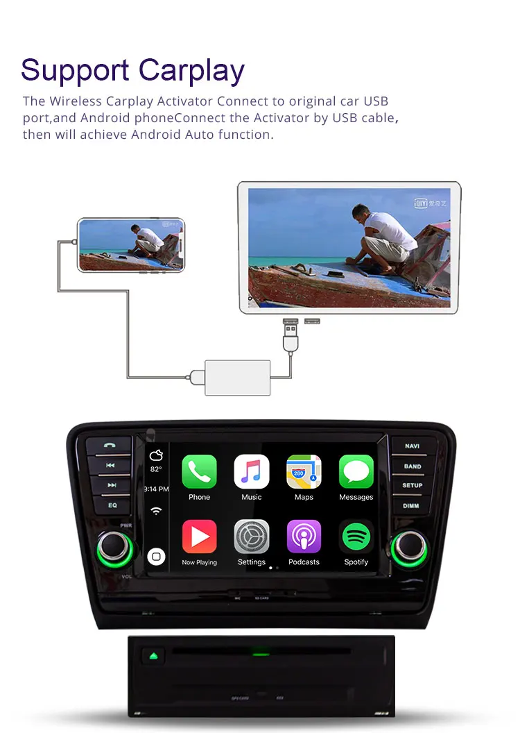 Top TOPBSNA 1 Din Car Multimedia Player Android 9.0 For Skoda Octavia GPS Navigation Automotive Car Stereo Octa cores 4G+64G WIFI SD 9