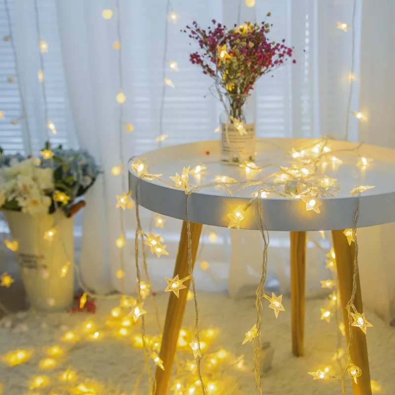 Alimentado por Bateria Lâmpada de Natal Festa de Férias Luzes de Fadas Luz da Corda Lemonbest Estrela Cintilação Guirlandas Casamento Decorativas 30 Led 18 Fios de iluminação