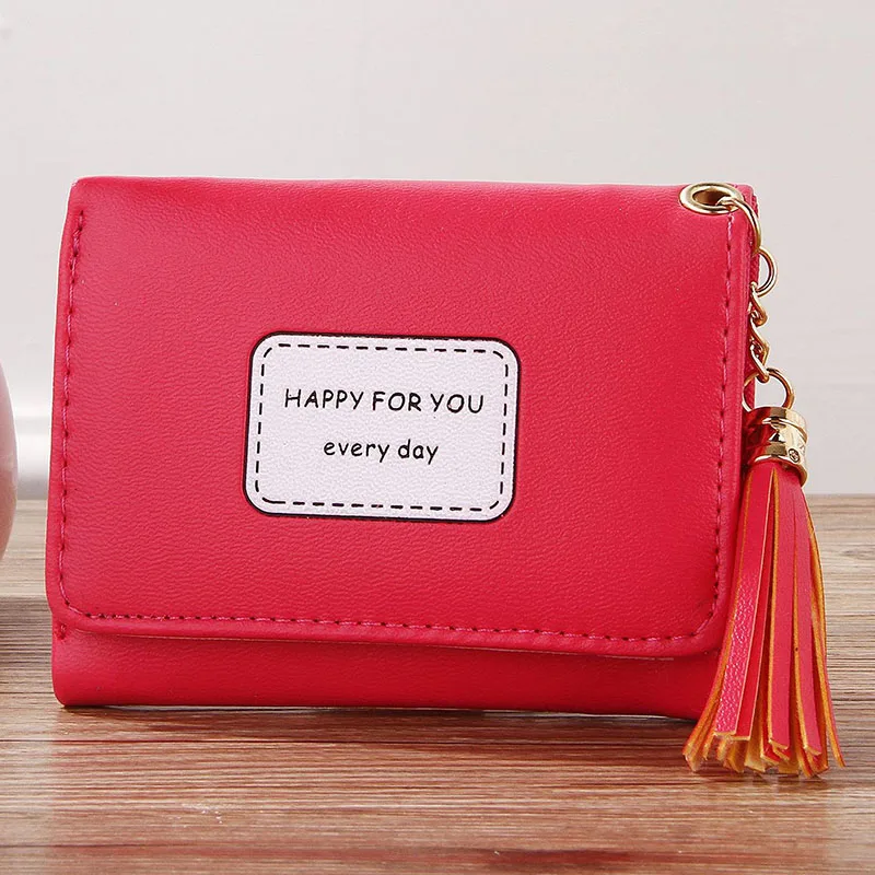 

Tassel Trifold Short Small Pink Travel Wallet for Little Girls 2019 New Top Brand Designer Travel Wallet for College Teen Girls