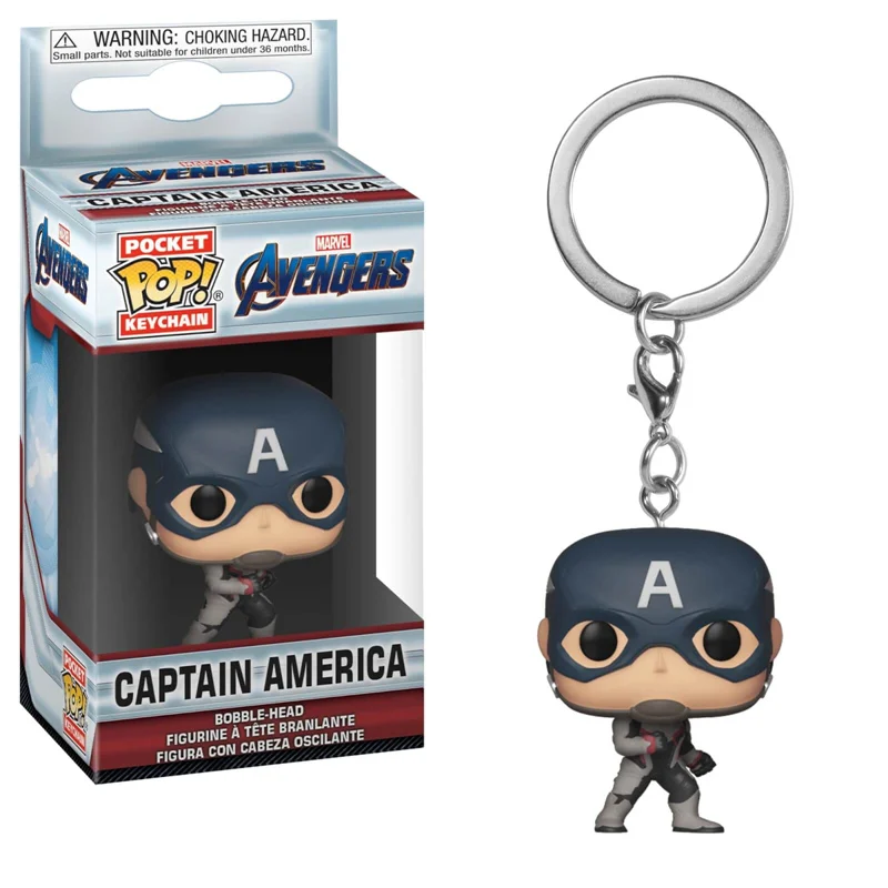 FUNKO POP с героями комиксов Марвел, Карманный Брелок для ключей POP официальный Мстители супер героев, движущаяся фигурка, Коллекционная модель елочных игрушек - Цвет: Captain America 4