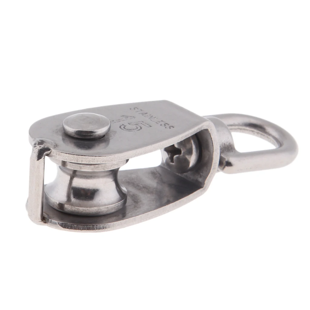 M15 M32 Single Pulley Sheave Block Swivel Eye - 304 Stainless Steel Hardware