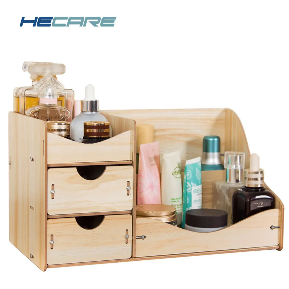 Hecare Jewelry Storage Container Home Storage Wooden Box Handmade Diy Assembly Case Organizadores Wood Desk Makeup Organizer New Desk Makeup Organizer Makeup Organizerwooden Box Aliexpress