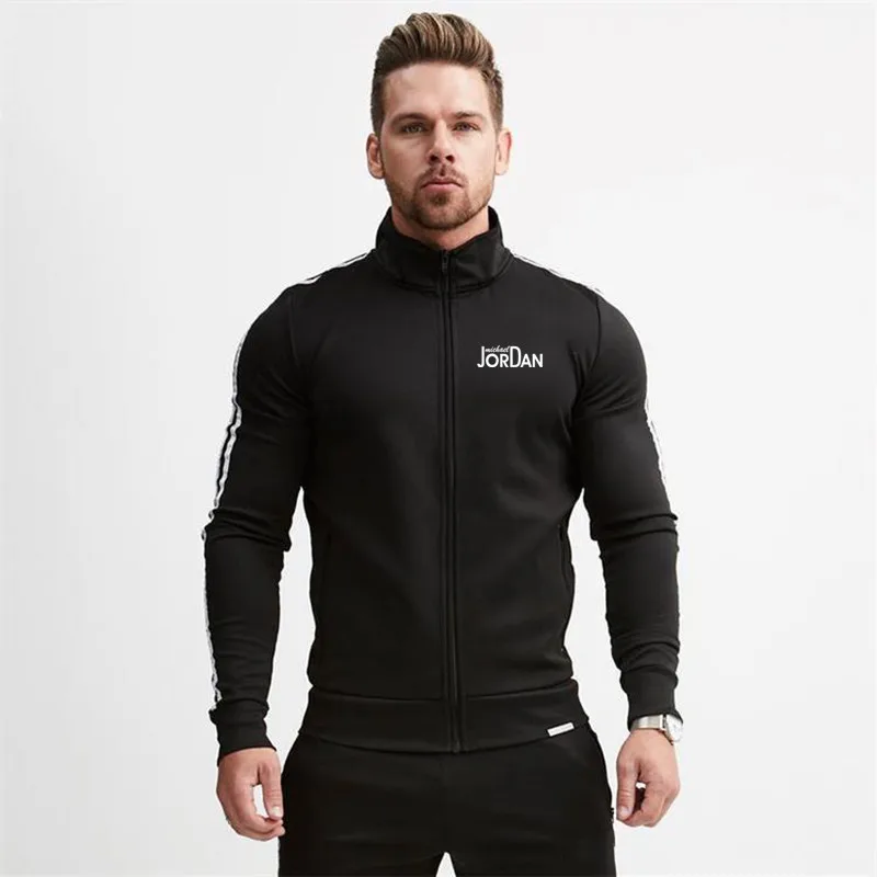 

Autumn Men's Jacket + Pants Tracksuit Male Sweatshirt Casual 2 Piece Set Men Tracksuits Solid Color JORDAN letter Sportswear
